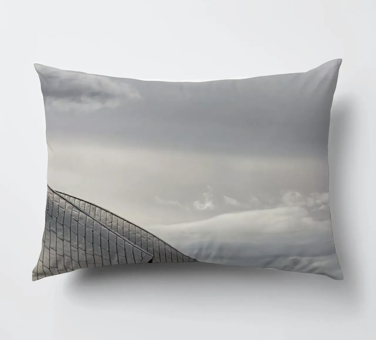 Thames Barrier No 2 decorative cushion by Michael Belhadi
