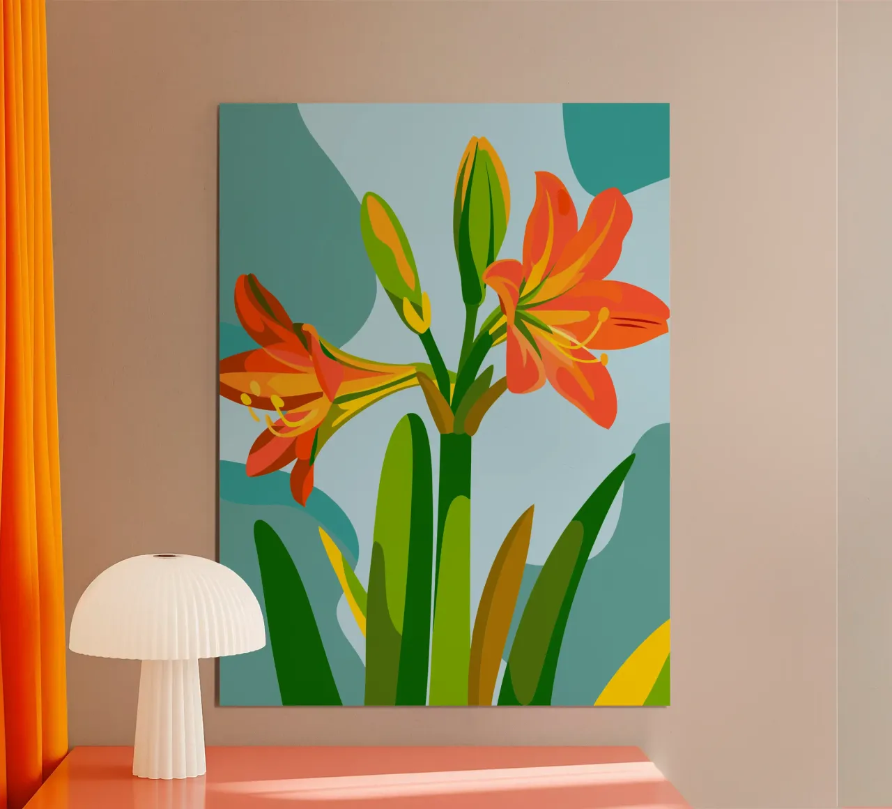 Fiore di Amaryllis carta hahnemühle da HAPPY SHOP
