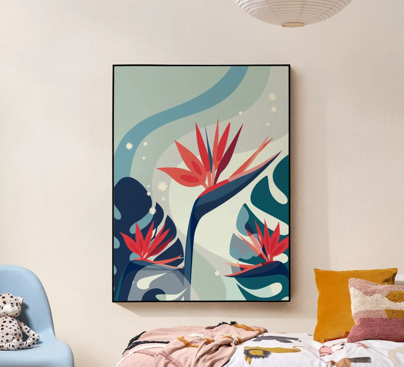 Carnations and Monstera plexiglass da HAPPY SHOP