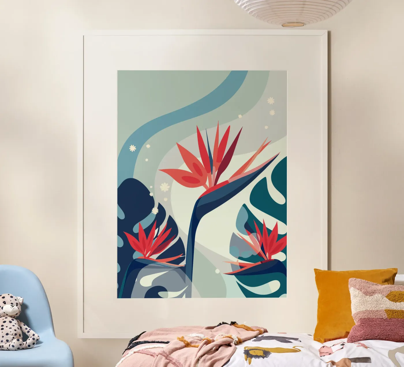 Carnations and Monstera poster da HAPPY SHOP