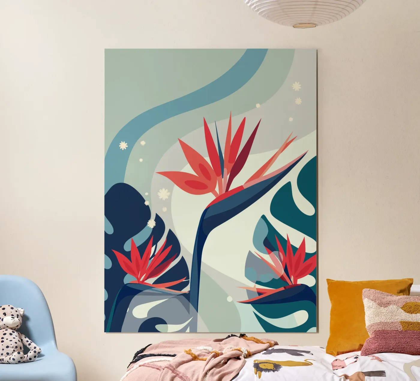 Carnations and Monstera poster da HAPPY SHOP