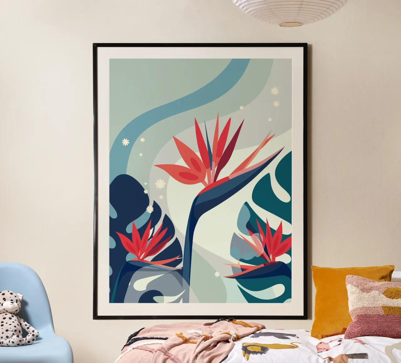 Garofani e Monstera poster da HAPPY SHOP