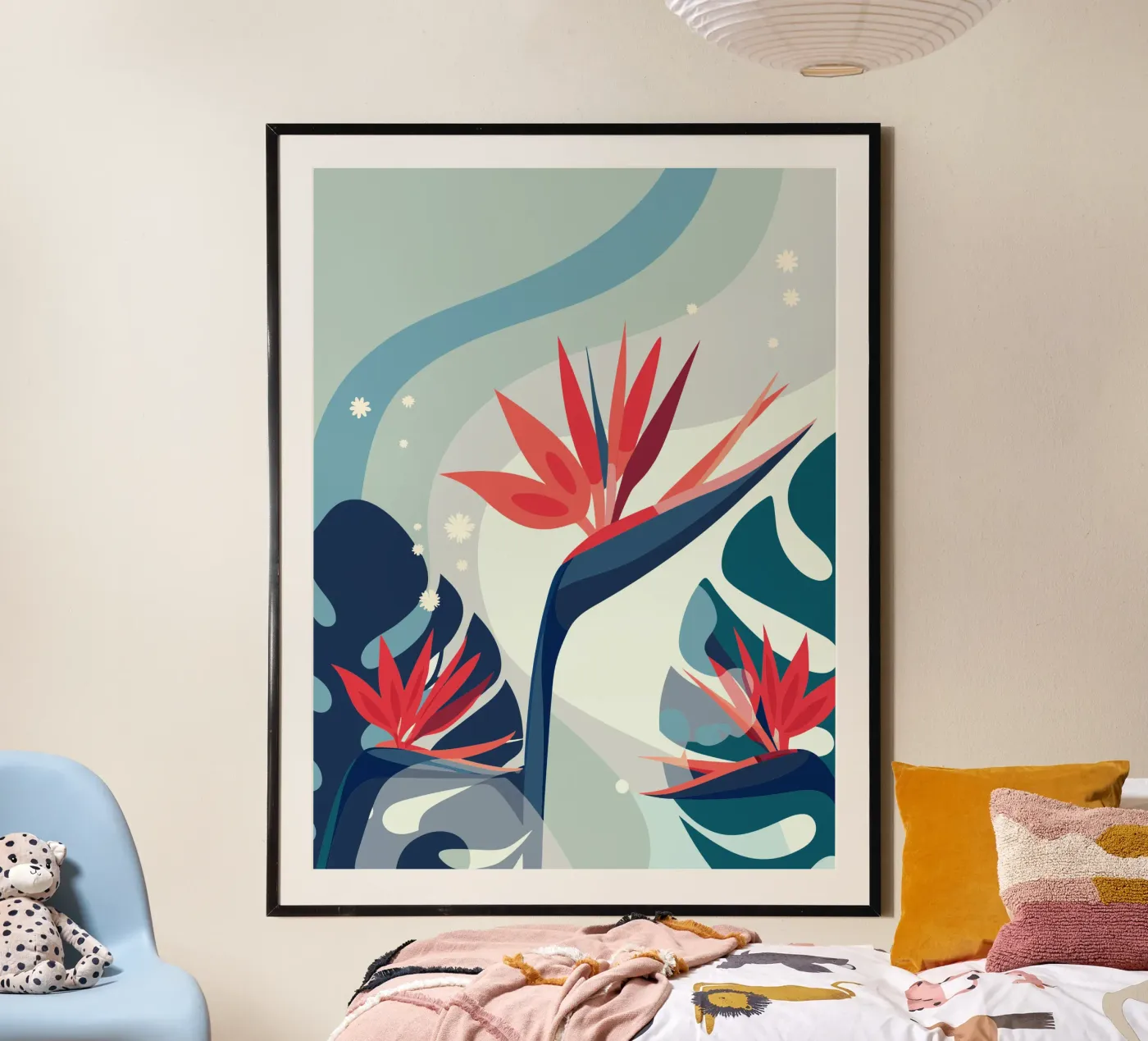 Carnations and Monstera poster da HAPPY SHOP