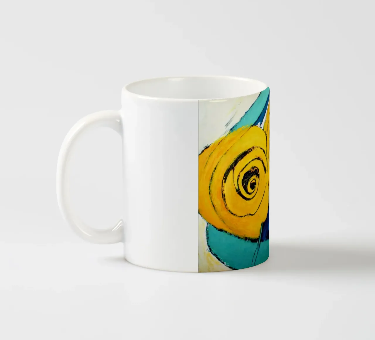 Zwei gelbe Rosen tazza in ceramica da Anita Gewald