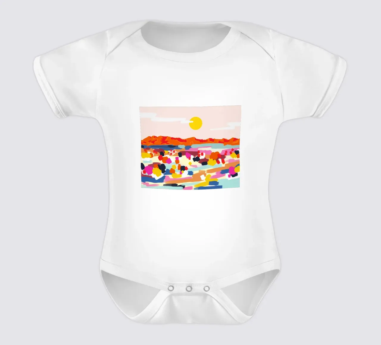Paesaggio romantico body neonato maniche corte da 83oranges