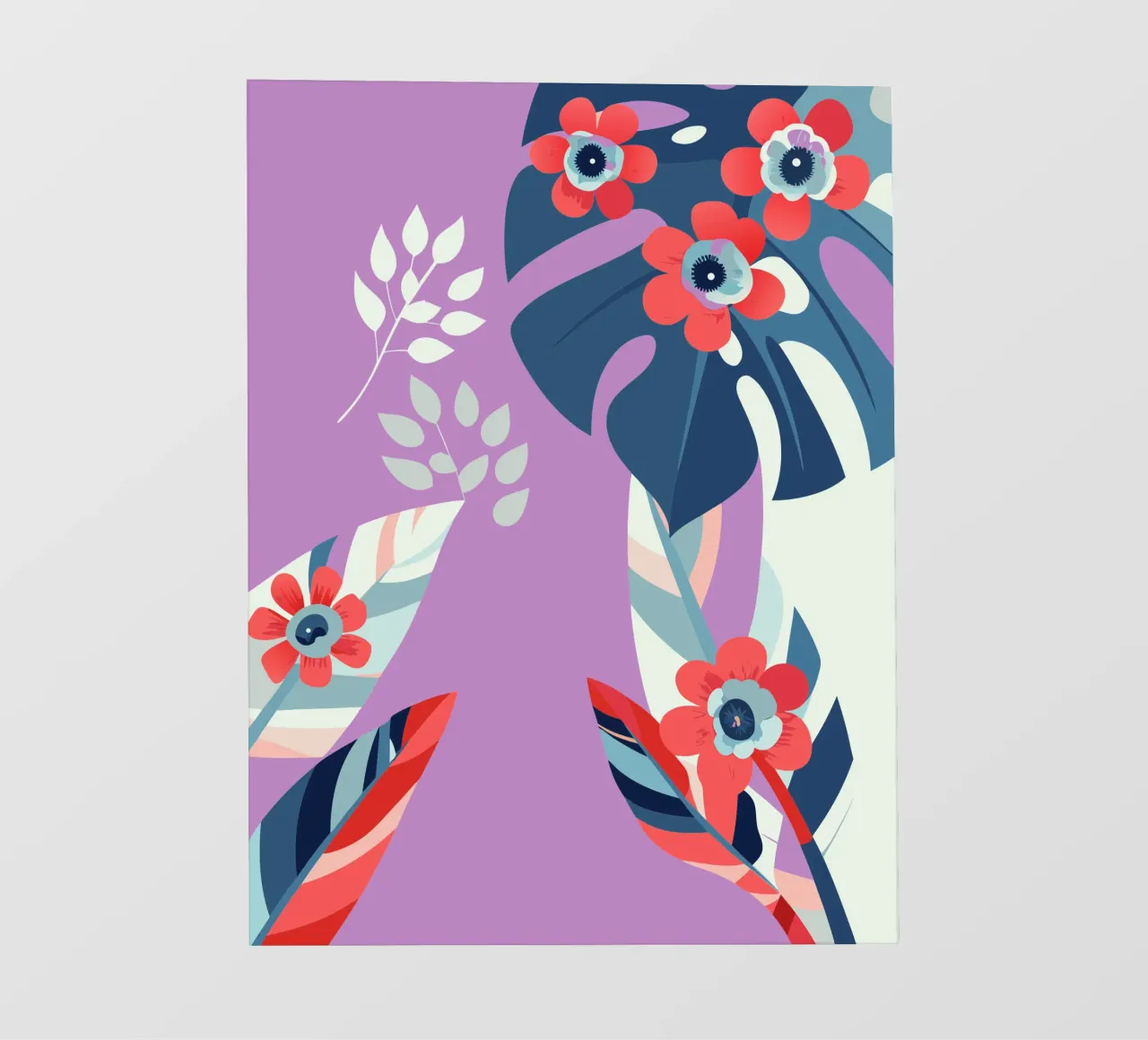 Carnations and Monstera backlit film by HAPPY SHOP