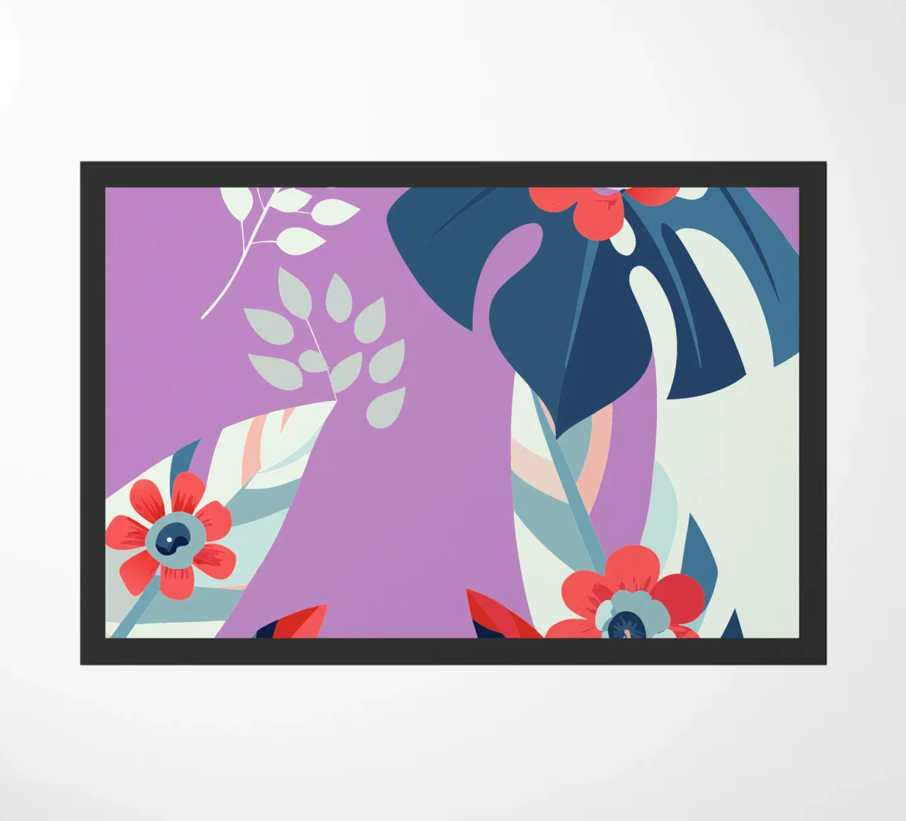 Carnations and Monstera doormat by HAPPY SHOP