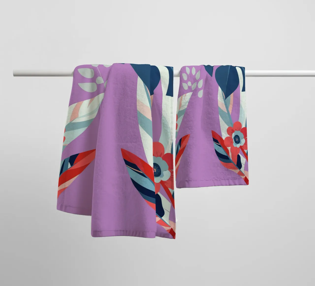 Carnations and Monstera towel by HAPPY SHOP