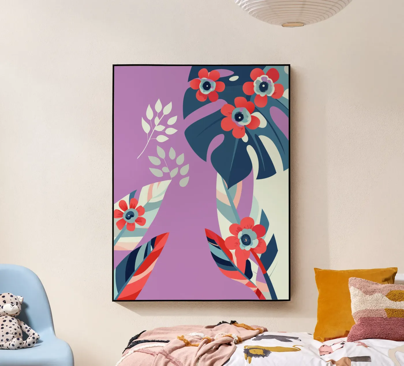 Carnations and Monstera plexiglas de HAPPY SHOP