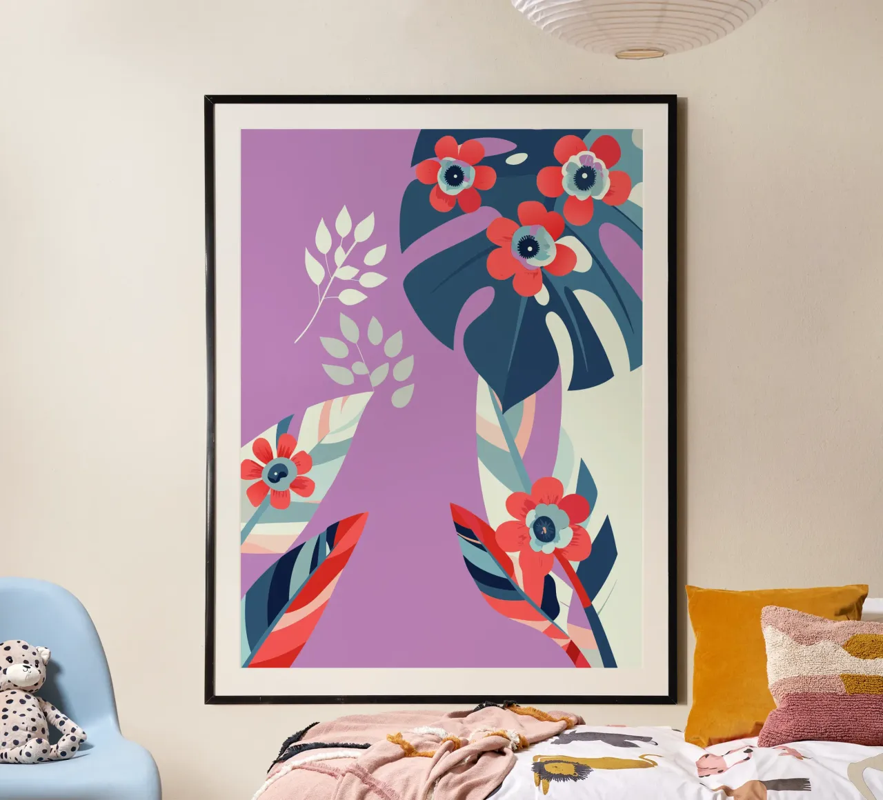 Garofani e Monstera poster da HAPPY SHOP