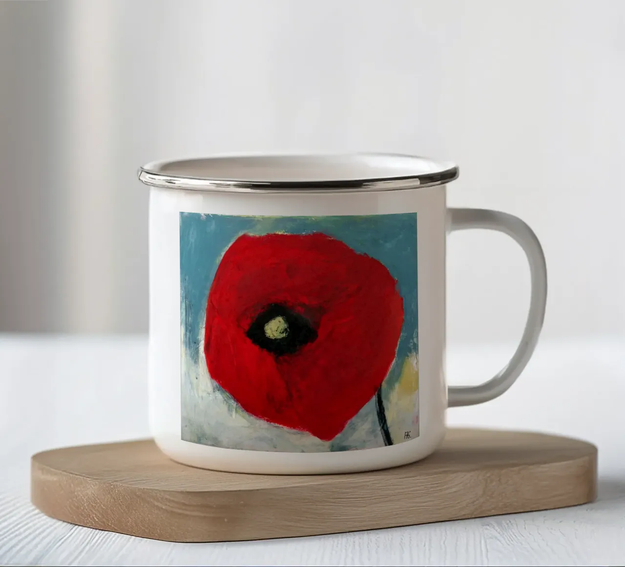 Mohn III tazza in smalto da Anita Gewald