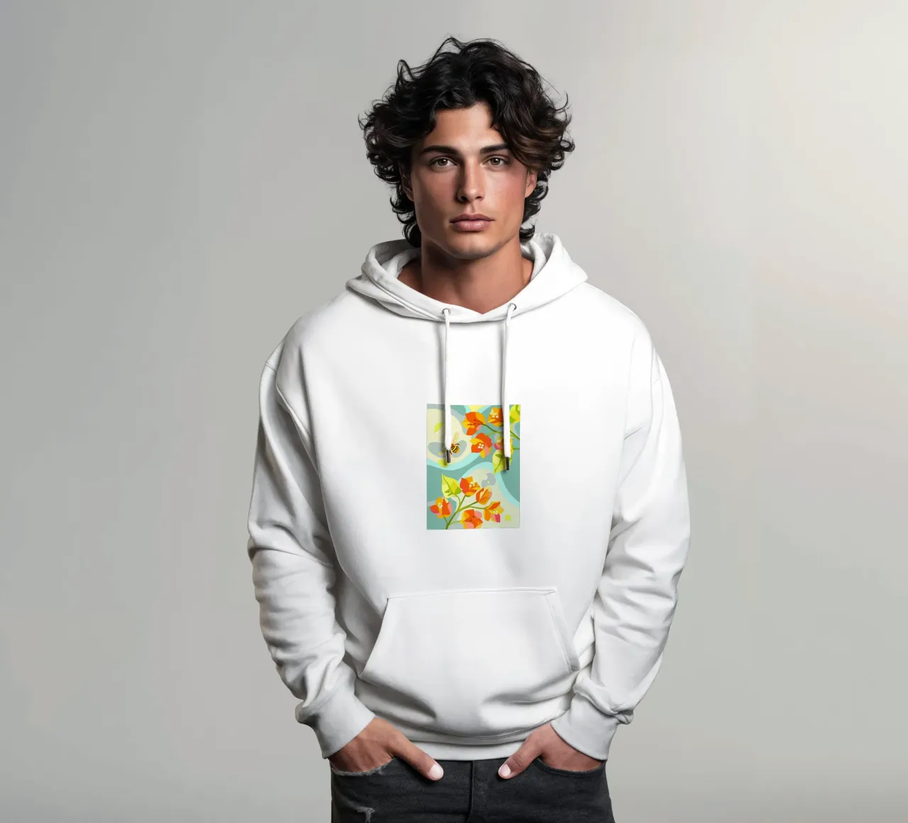 Bougenville flowers hoodie by HAPPY SHOP