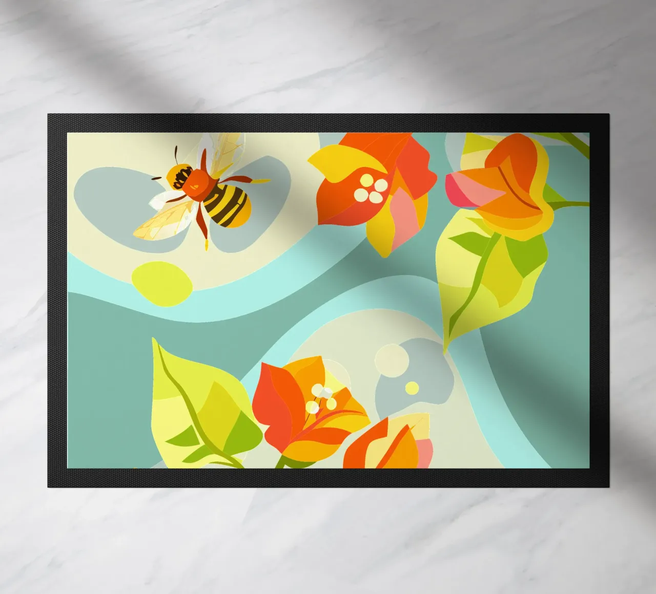 Bougenville flowers doormat by HAPPY SHOP
