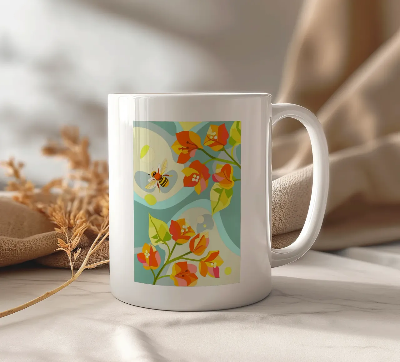 Fiori di Bougenville tazza in ceramica da HAPPY SHOP