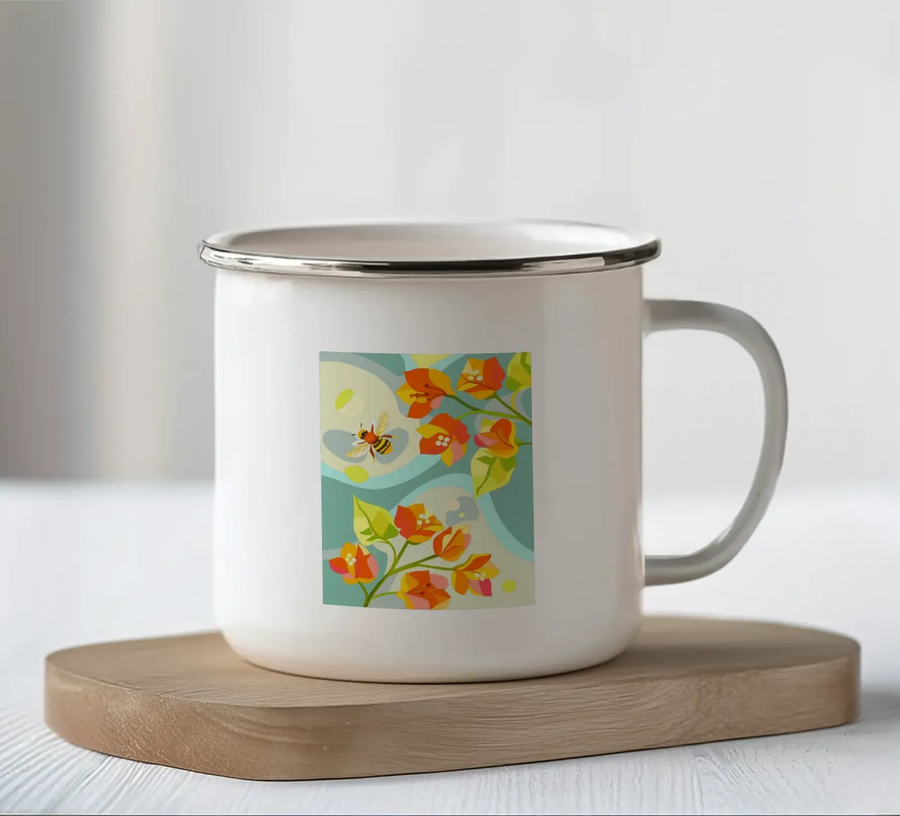 Fiori di Bougenville tazza in smalto da HAPPY SHOP