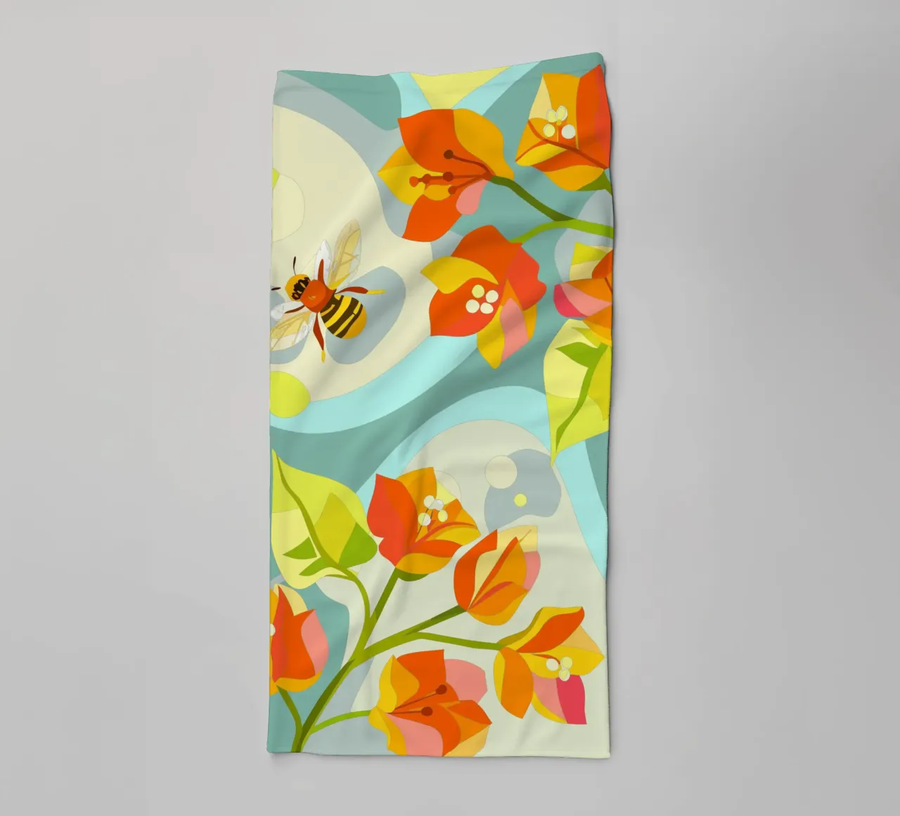 Bougenville flowers towel by HAPPY SHOP