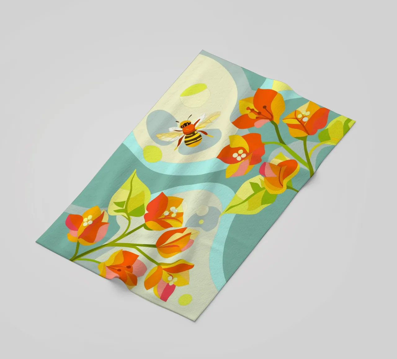 Bougenville flowers beach towel by HAPPY SHOP
