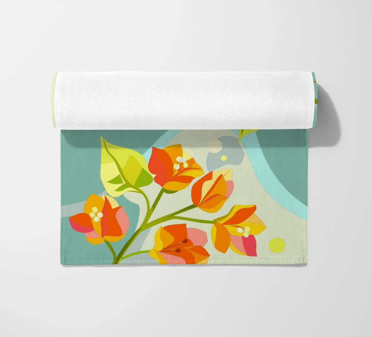 Bougenville flowers beach towel by HAPPY SHOP