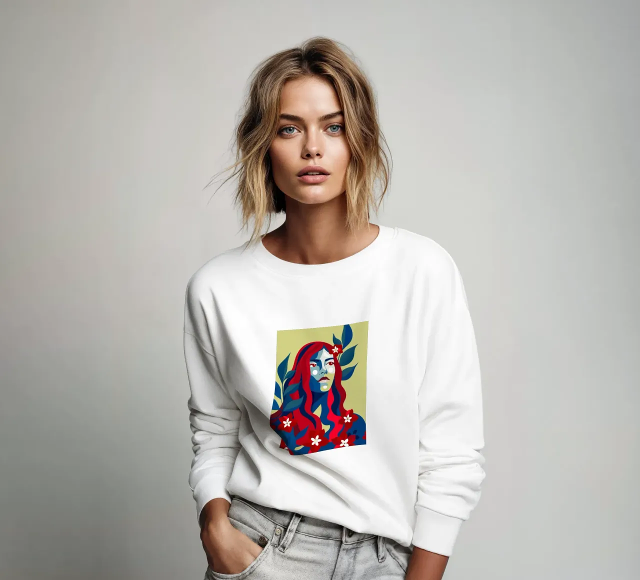 Bougenville flowers sweatshirt by HAPPY SHOP