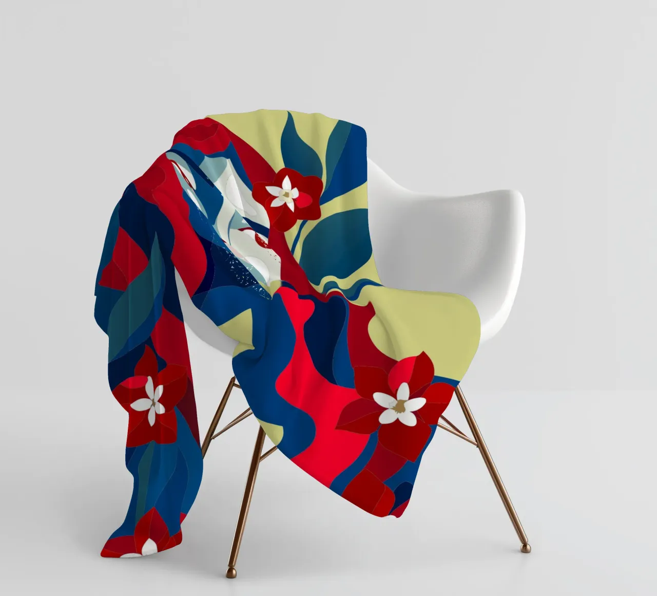 Bougenville flowers fleece blanket by HAPPY SHOP