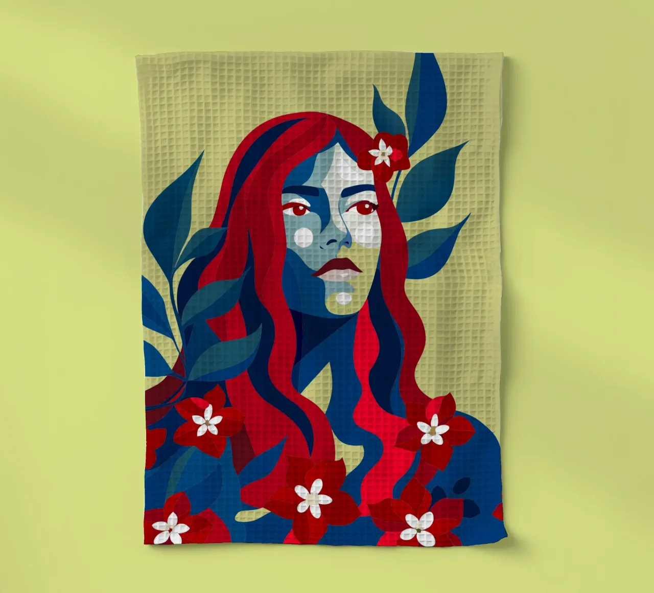 Bougenville flowers tea towel by HAPPY SHOP