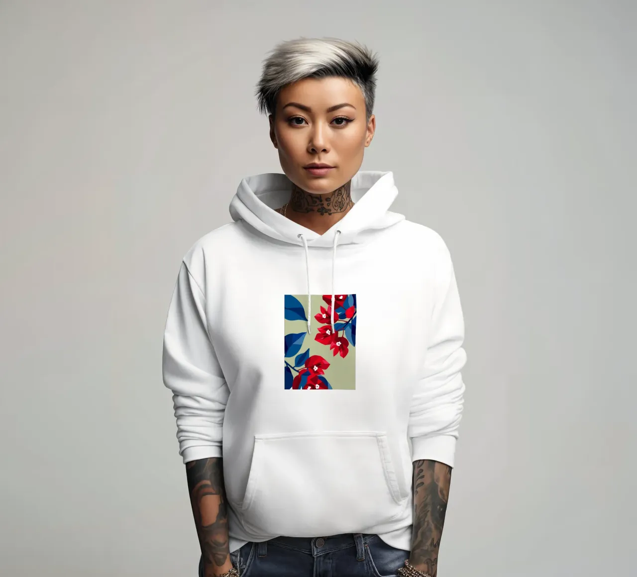 Bougenville flowers hoodie by HAPPY SHOP