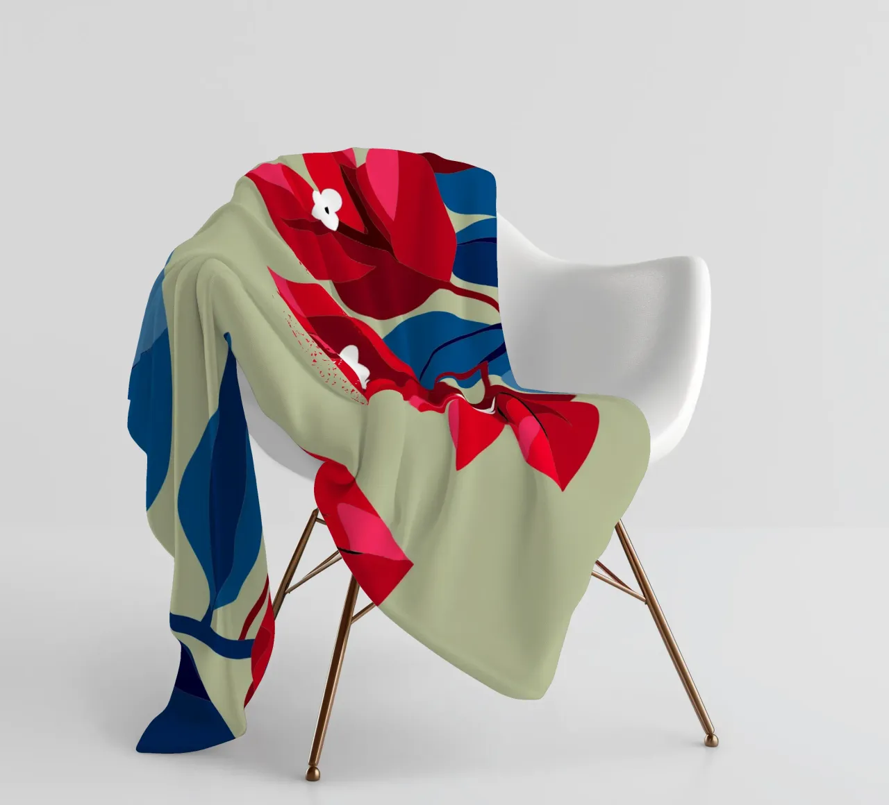 Bougenville flowers fleece blanket by HAPPY SHOP