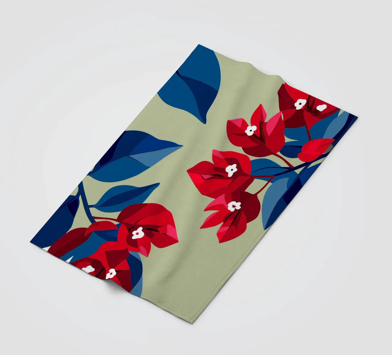 Bougenville flowers fleece blanket by HAPPY SHOP