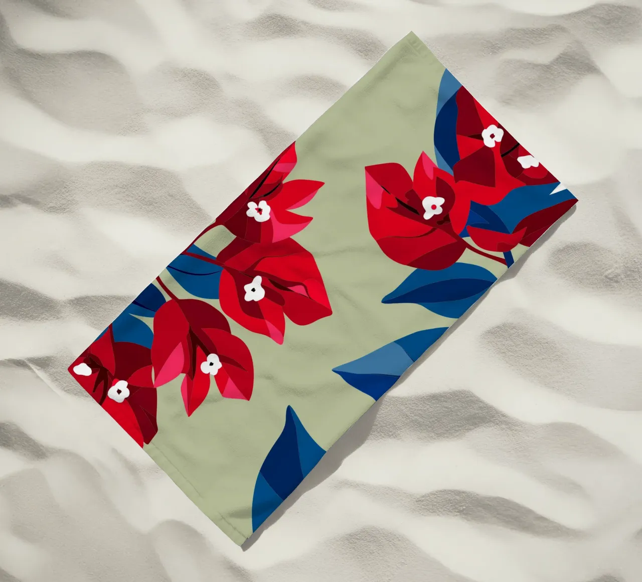 Bougenville flowers beach towel by HAPPY SHOP