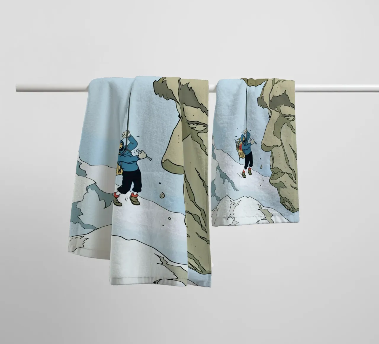 Arrampicatori di Tintin asciugamano da bagno da Kango Studios