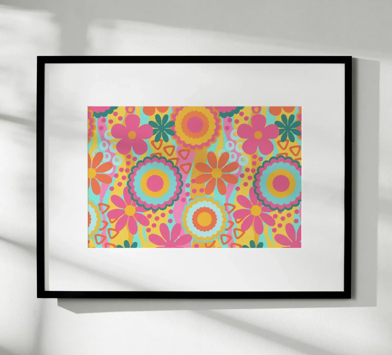 Anima anni Settanta Groovy Flower Power poster con telaio in alluminio da Andrea Haase Modern Home