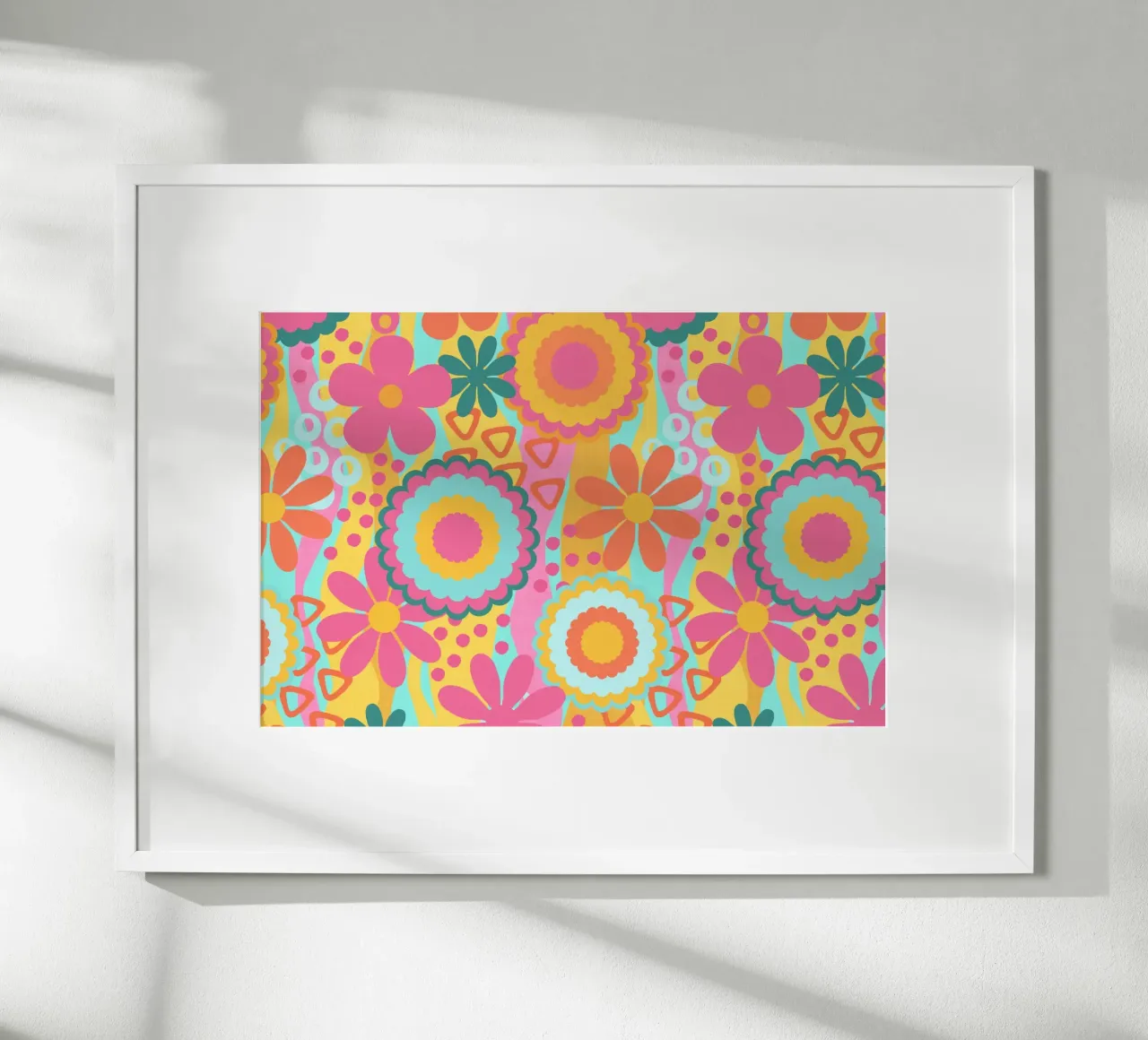 Anima anni Settanta Groovy Flower Power poster con telaio in alluminio da Andrea Haase Modern Home