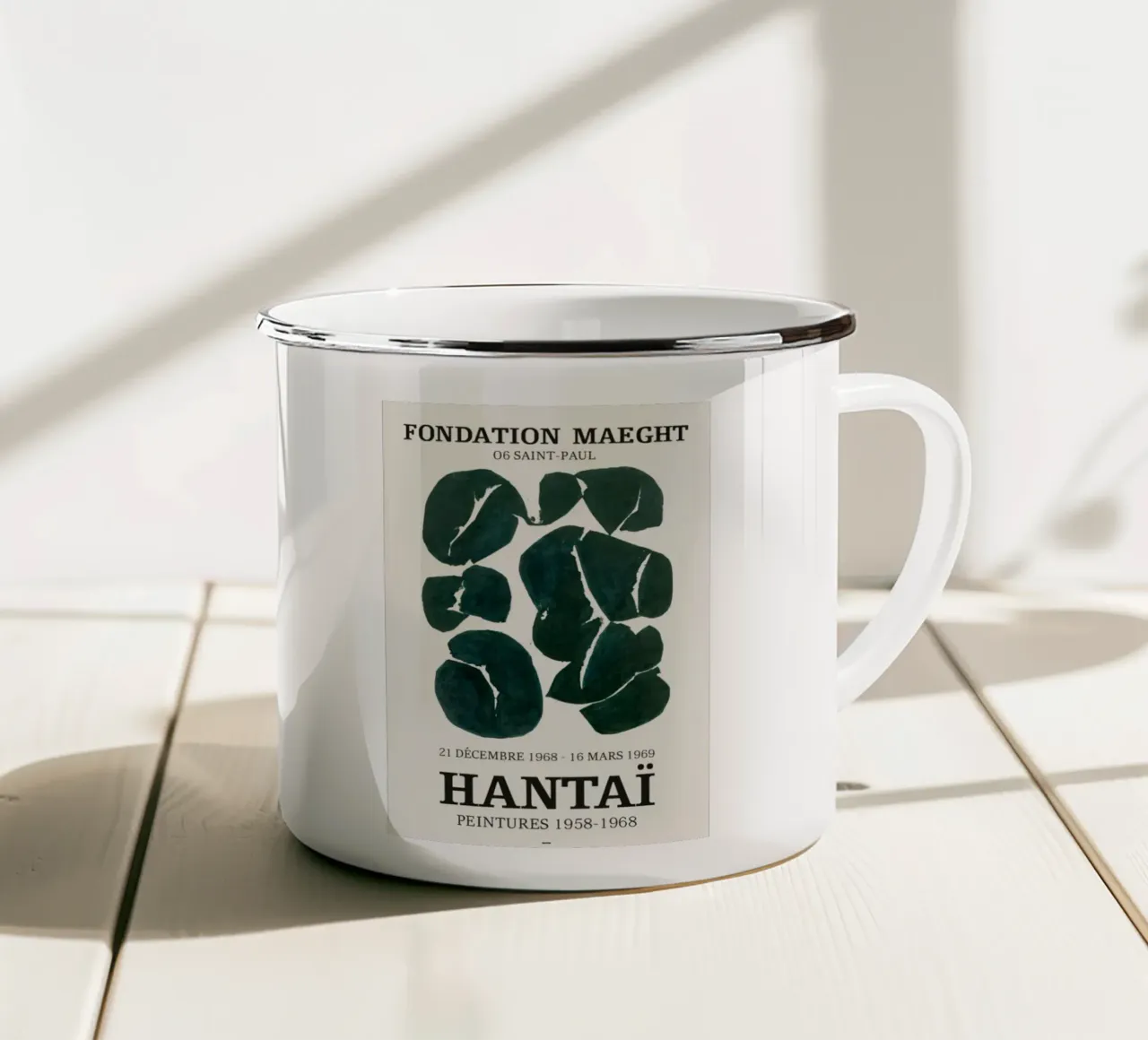 Simon Hantai Mostra 1 tazza in smalto da Lonnieprints