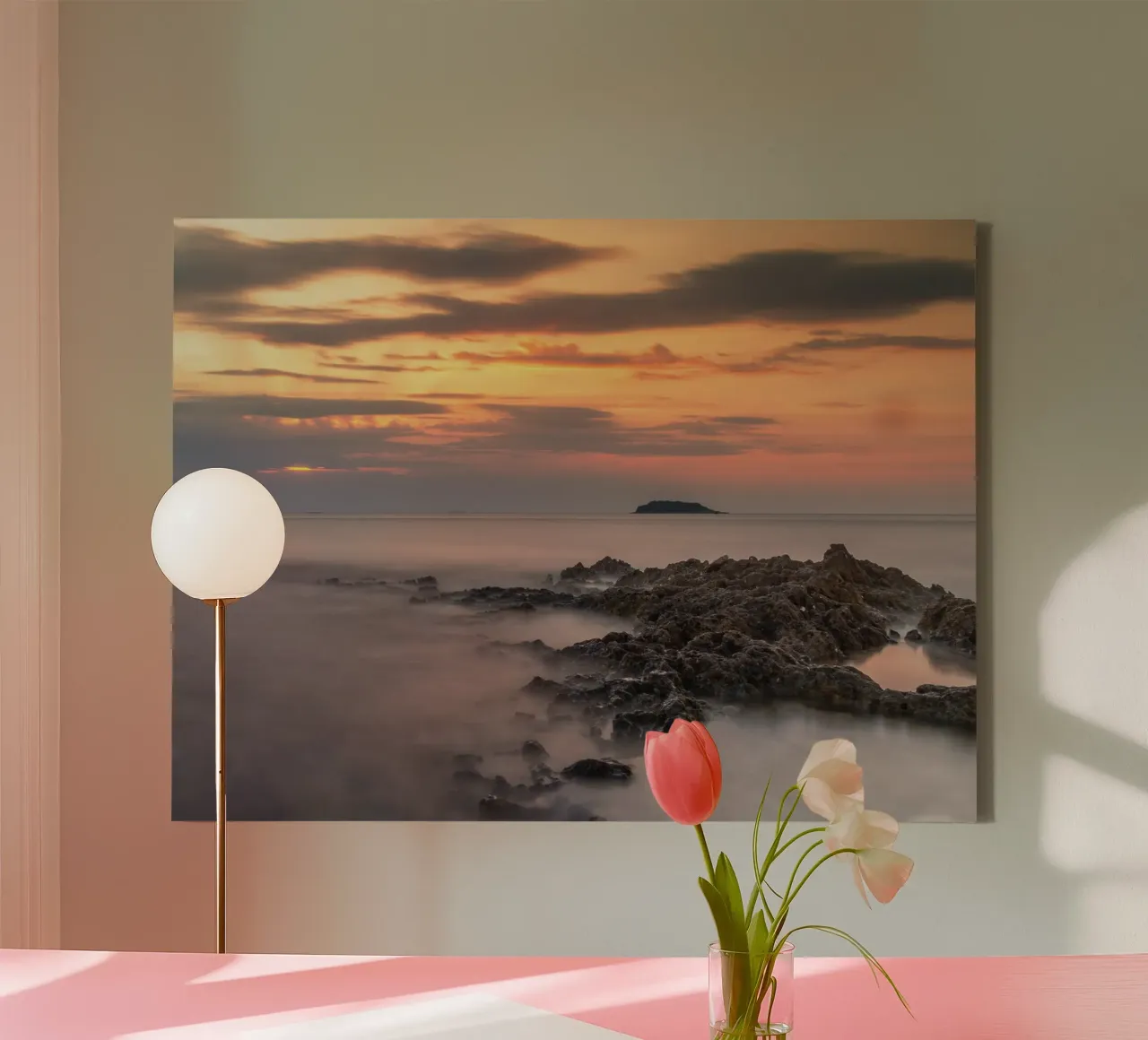 Kuststilte canvas met Baklijst van StillVibe Home