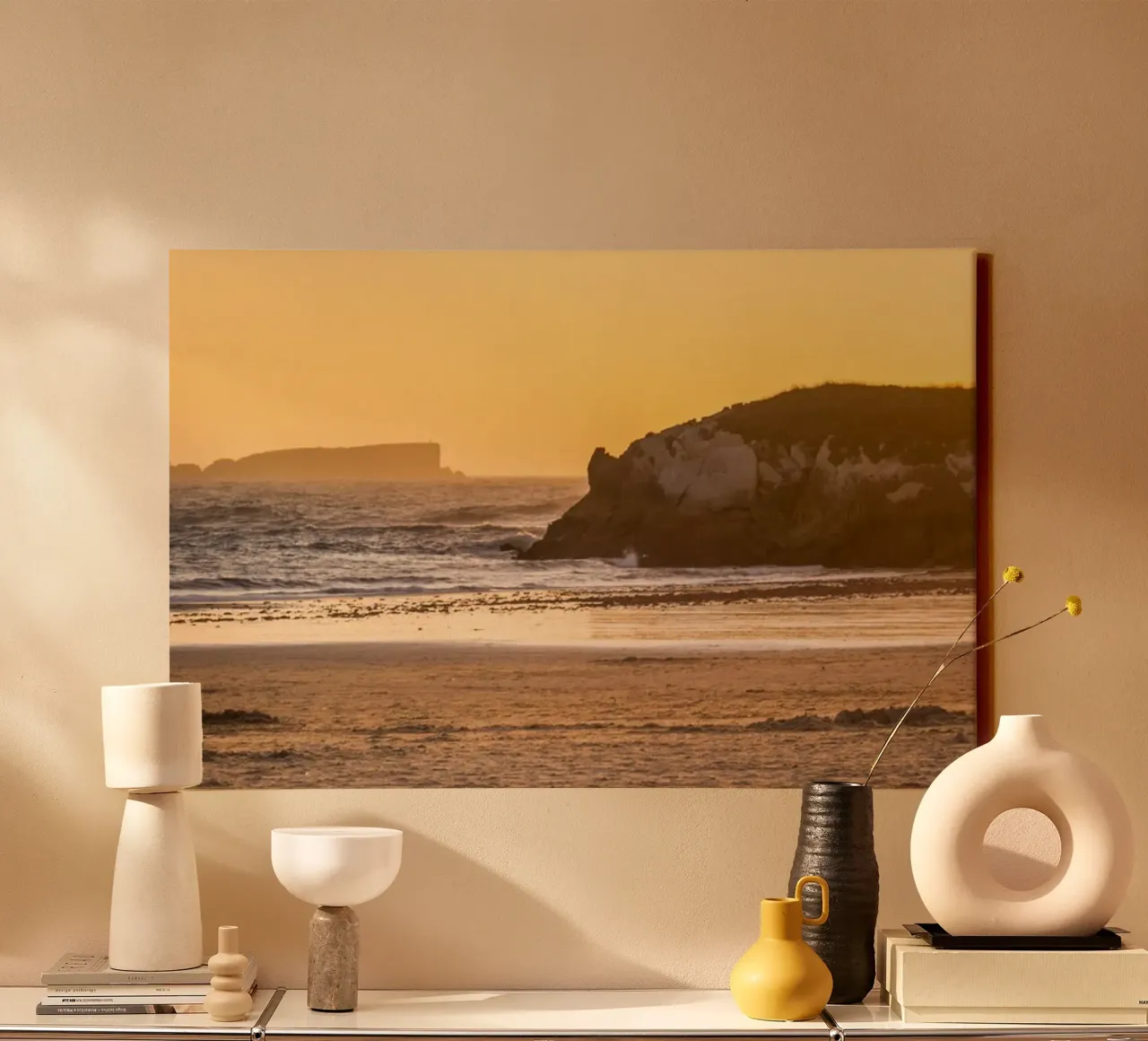 Kuststilte canvas met Baklijst van StillVibe Home