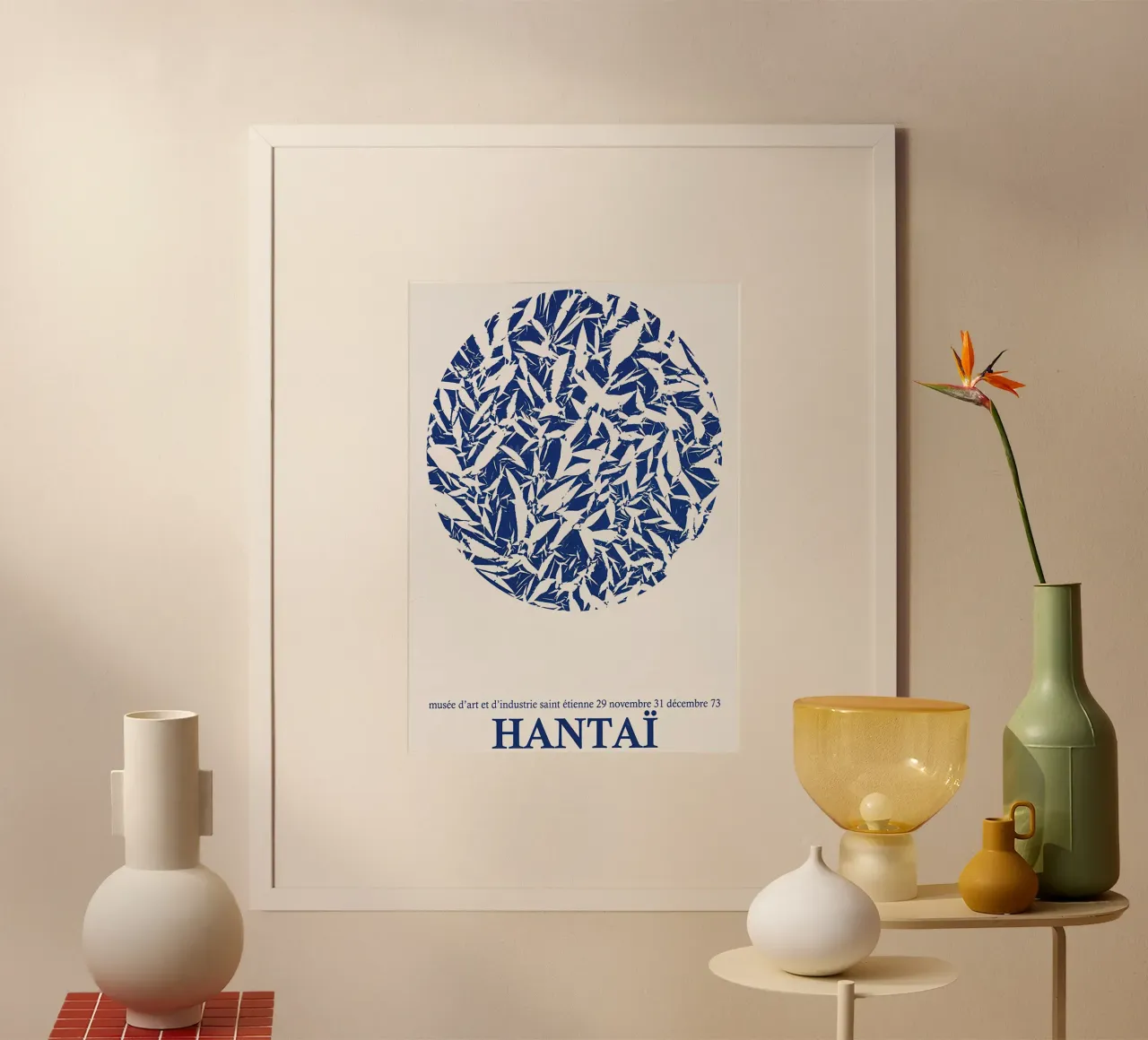 Circolo di studio Simon Hantai poster con telaio in alluminio da Lonnieprints