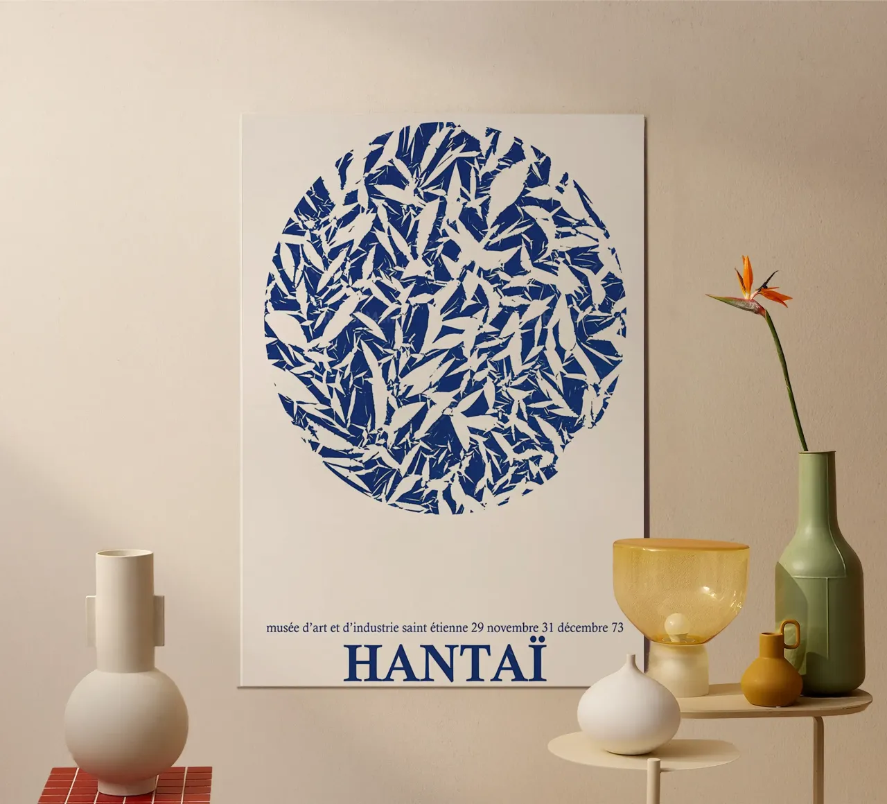Circolo di studio Simon Hantai poster con telaio in alluminio da Lonnieprints