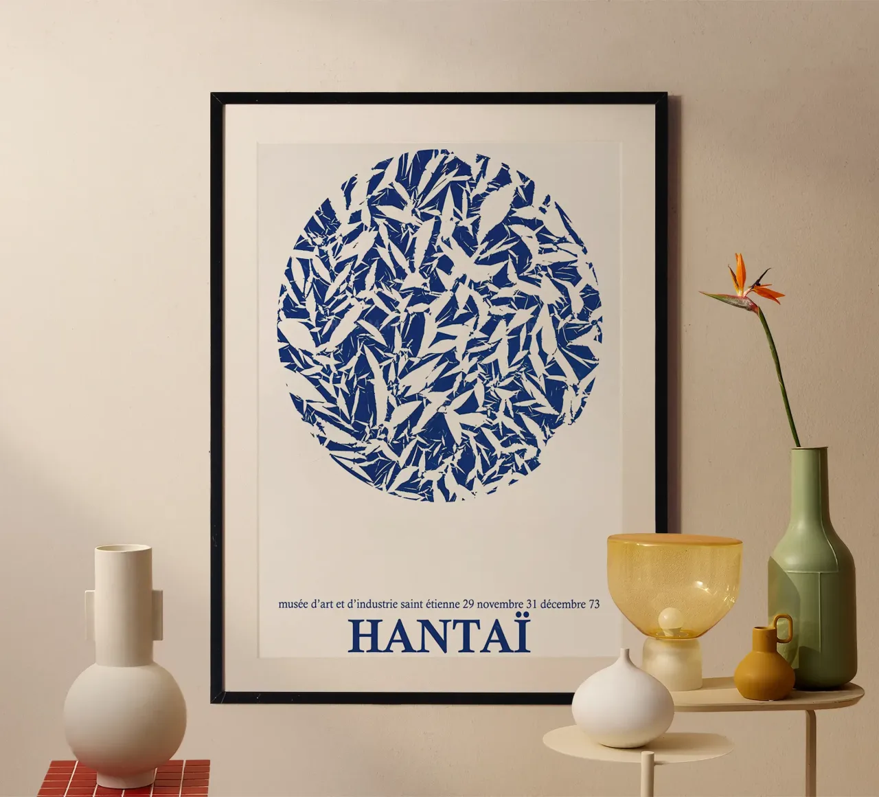 Circolo di studio Simon Hantai poster con telaio in alluminio da Lonnieprints
