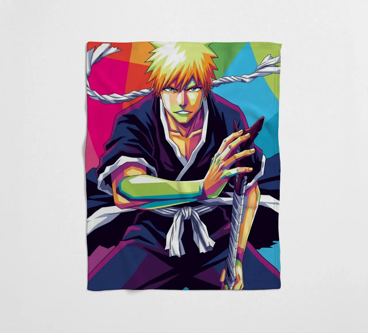 Ichigo Kurosaki - Bleach (9) coperta in pile da Hantamrata