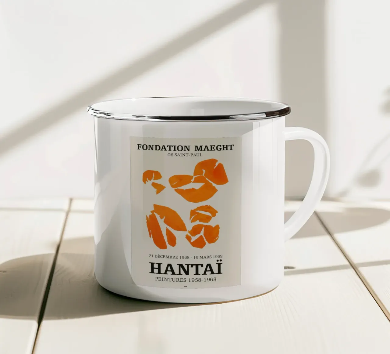 Mostra arancione di Simon Hantai tazza in smalto da Lonnieprints