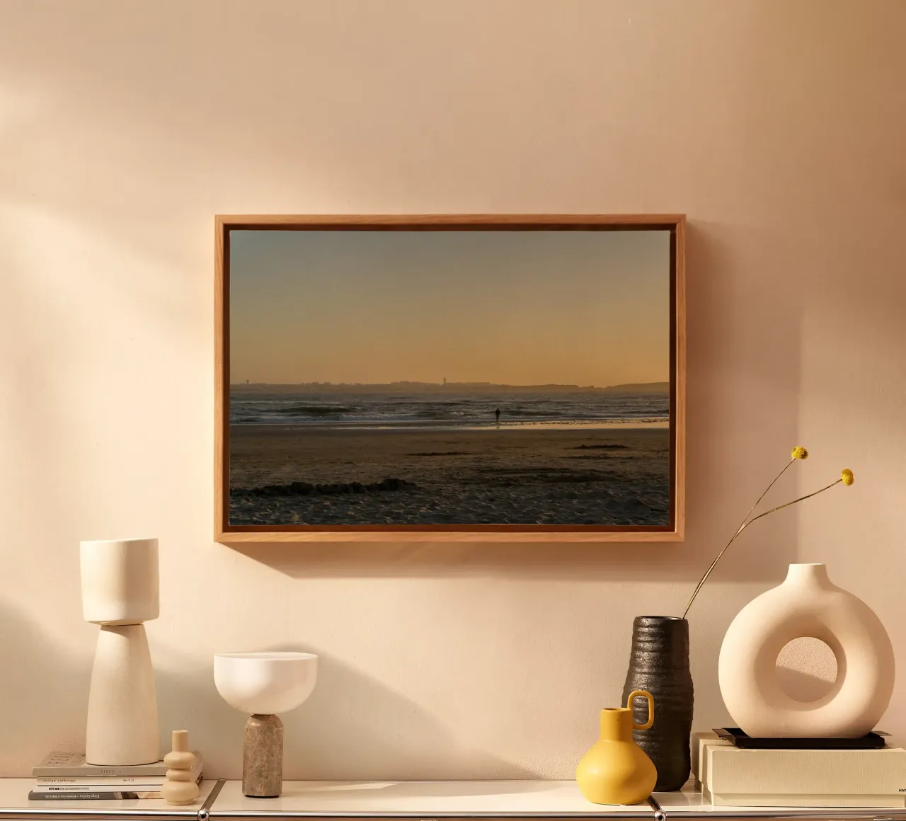 Kuststilte canvas met Baklijst van StillVibe Home