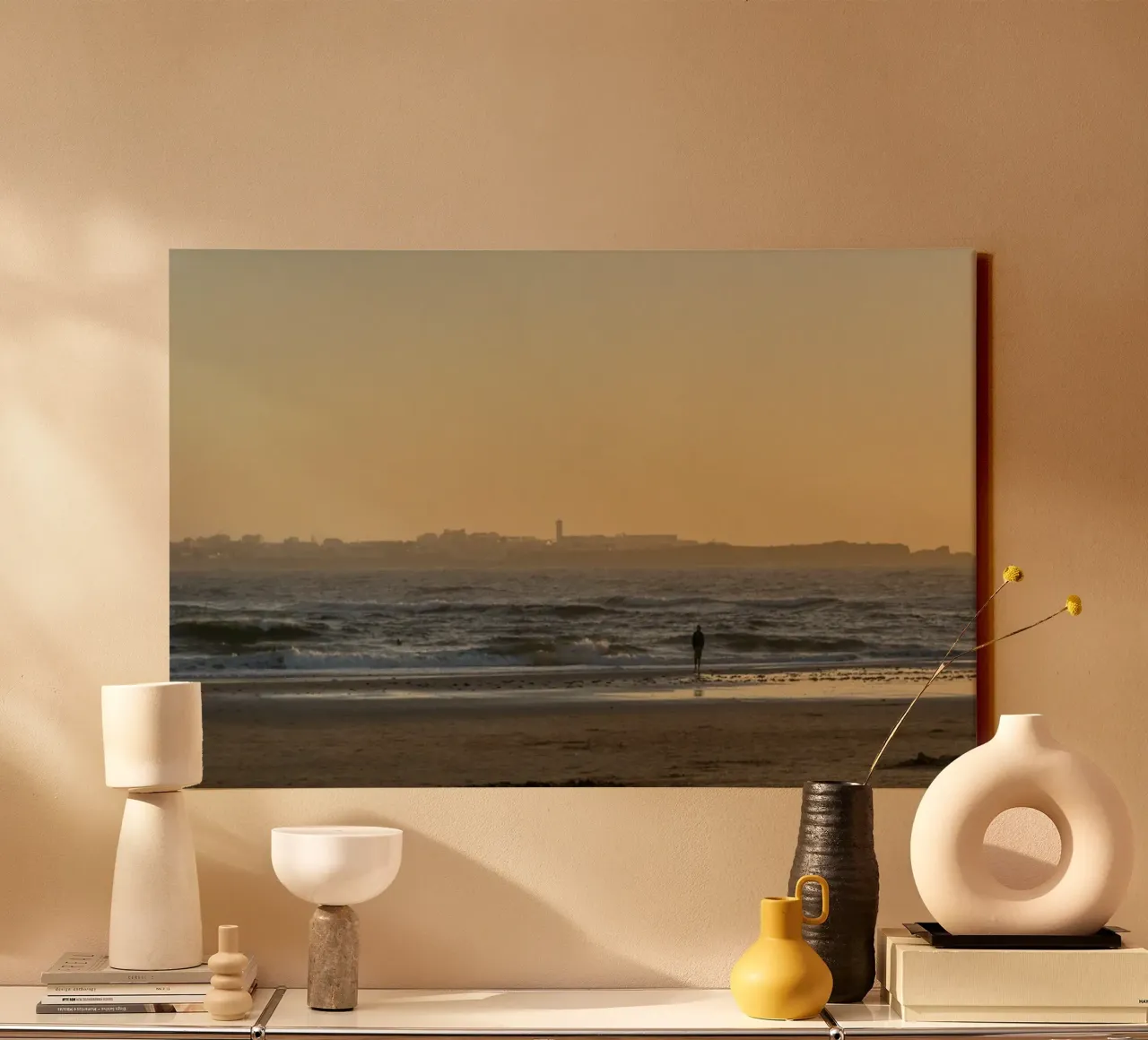 Kuststilte canvas met Baklijst van StillVibe Home