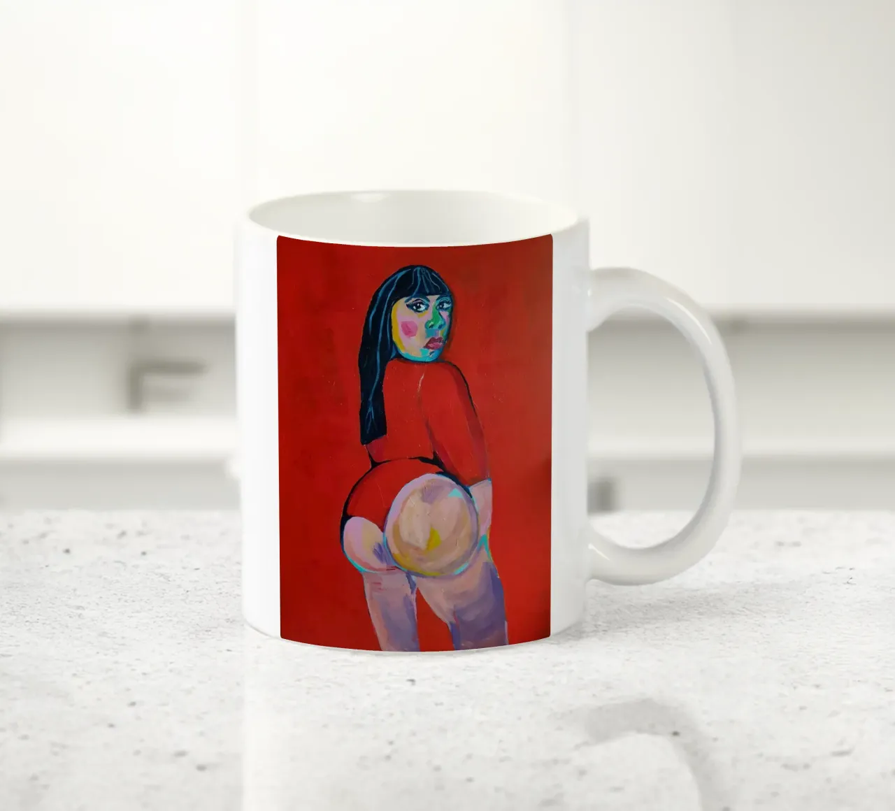 Liebst du mich? Keramik Tasse von Blanca Nuñez Pozuelo