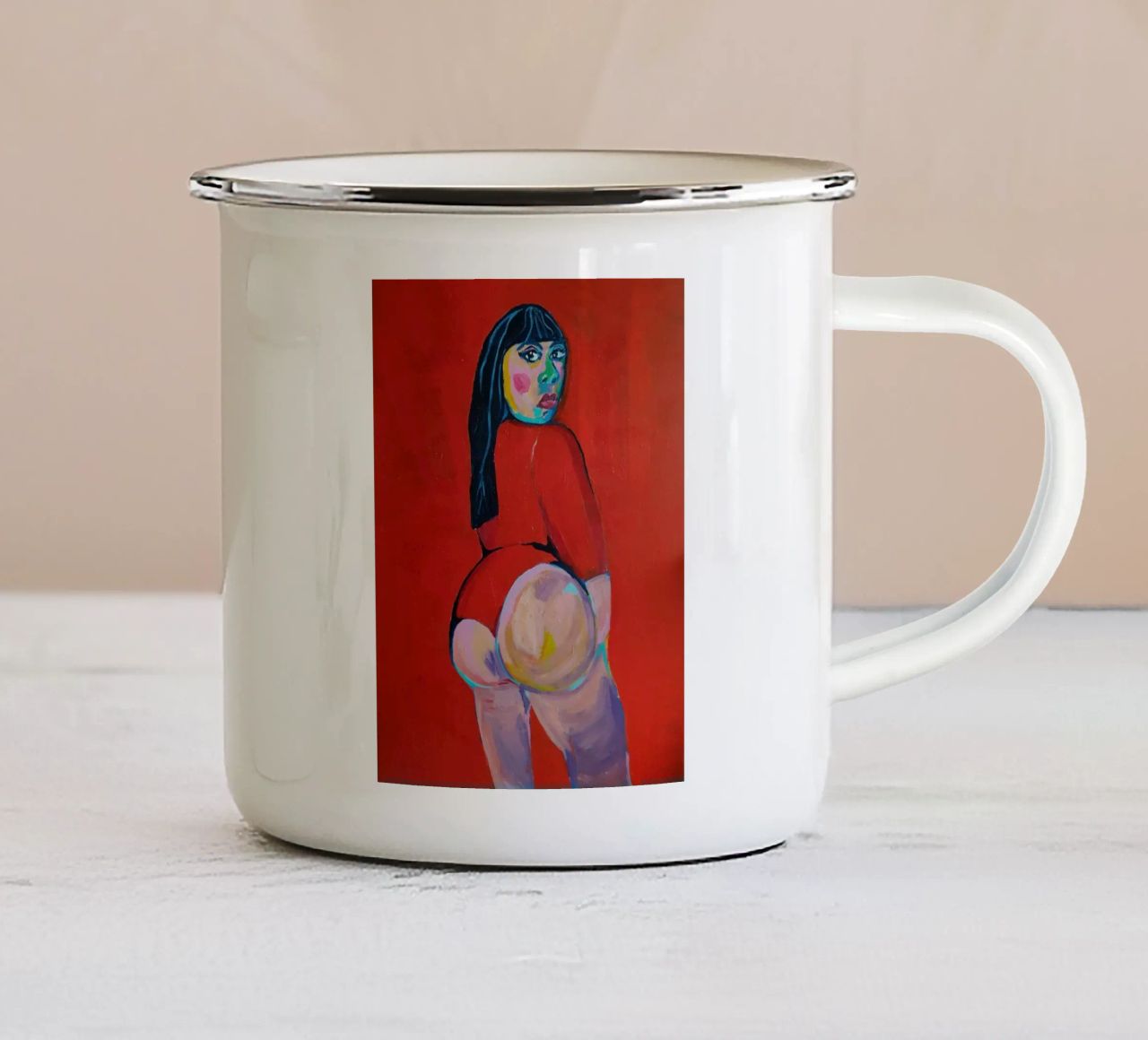 Mi ami? tazza in smalto da Blanca Nuñez Pozuelo
