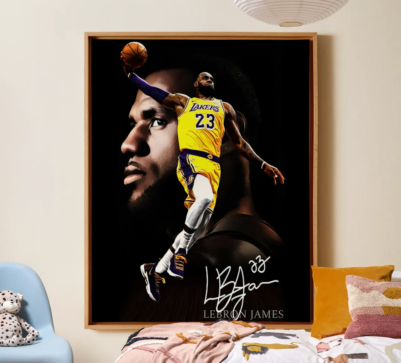 23 Lebron James tela con Cornice a cassetta da willtahuyshop