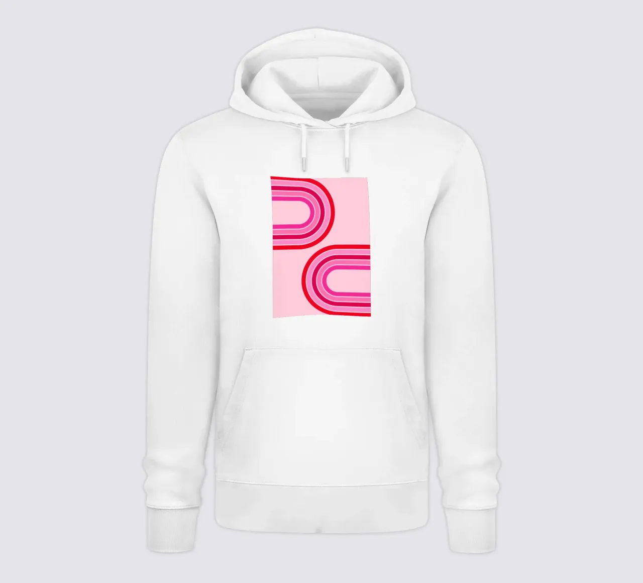 Linee curve retrò in audaci toni rosa e rossi felpa con cappuccio da The Art Club