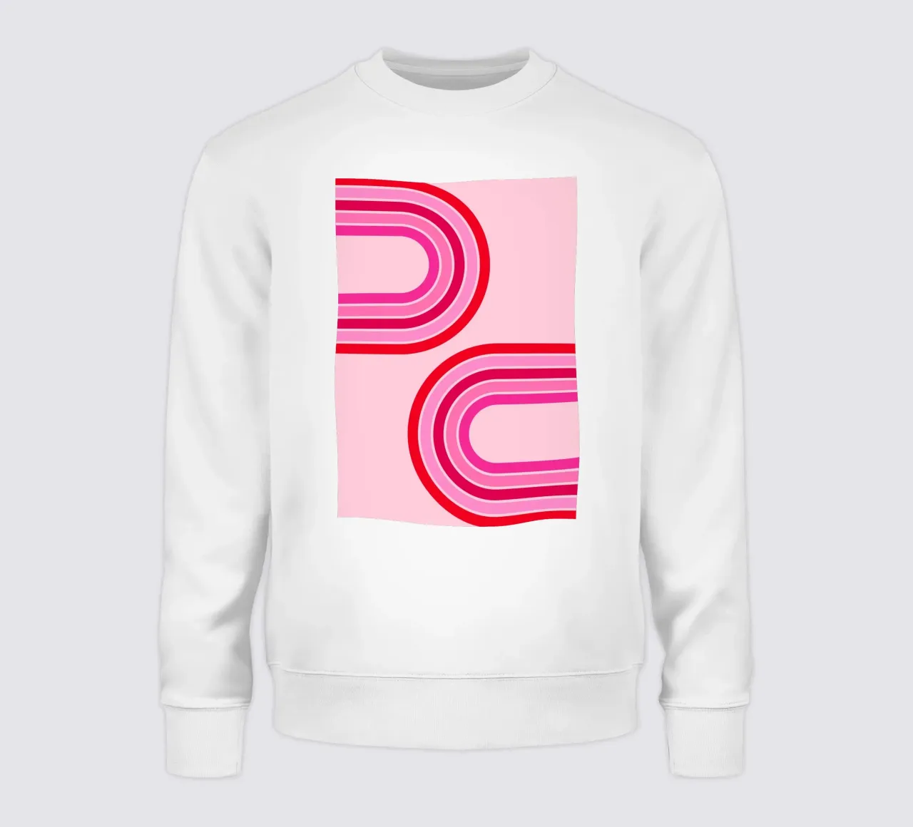 Retro Curve Lines in Bold Pink and Red Tones sweatshirt by The Art Club