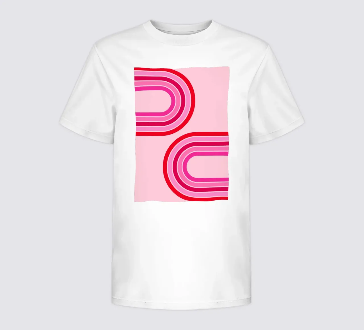 Linee curve retrò in audaci toni rosa e rossi t-shirt bambini da The Art Club