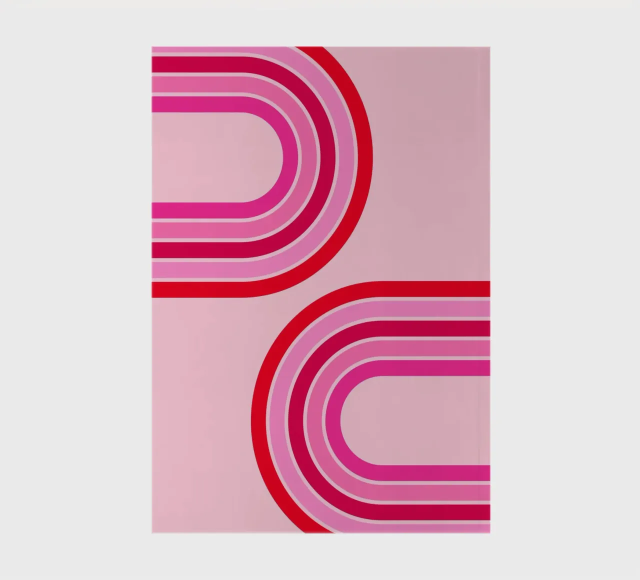Retro Curve Lines in Bold Pink and Red Tones notebook by The Art Club