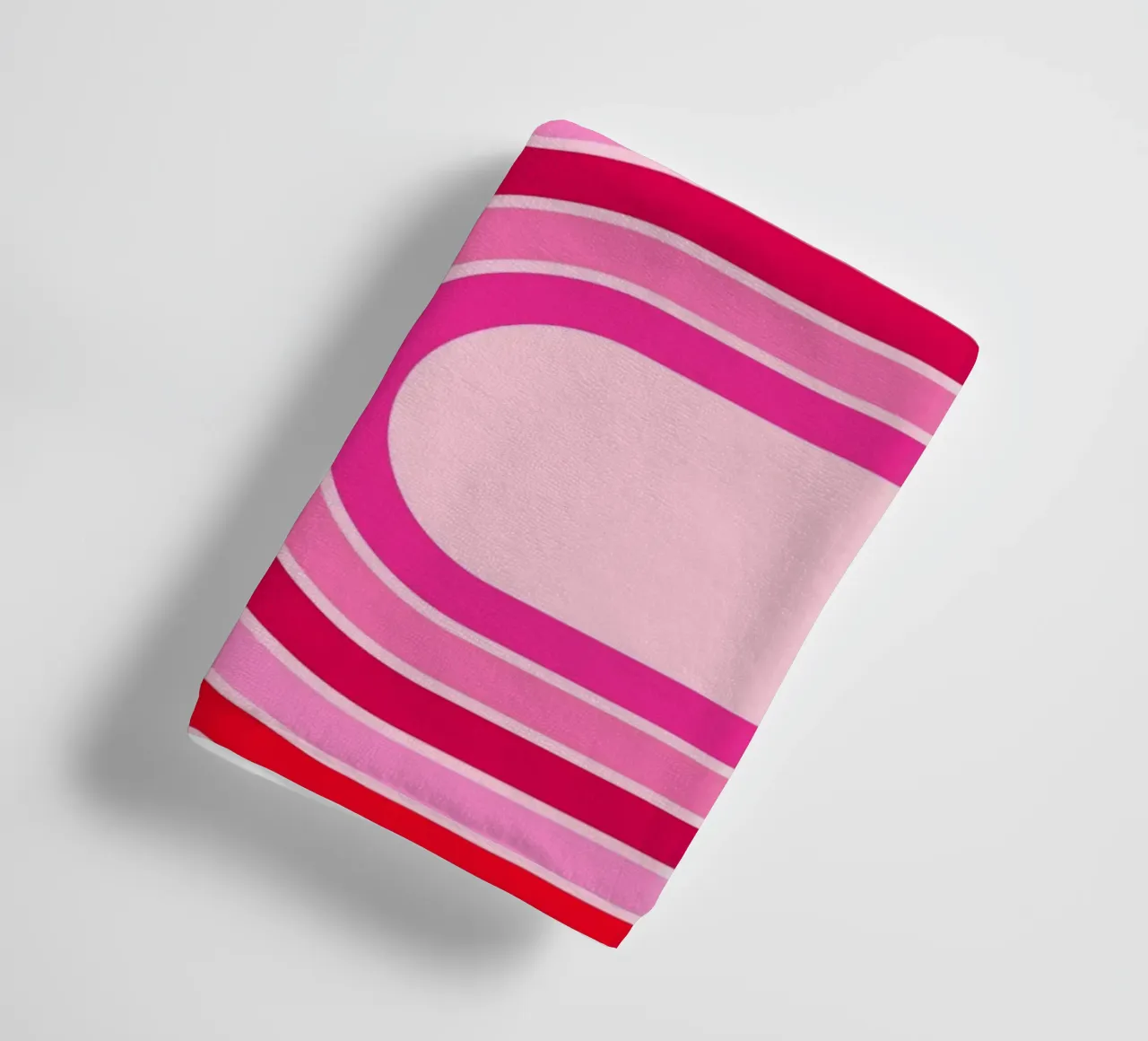 Retro Curve Lines in Bold Pink and Red Tones towel by The Art Club